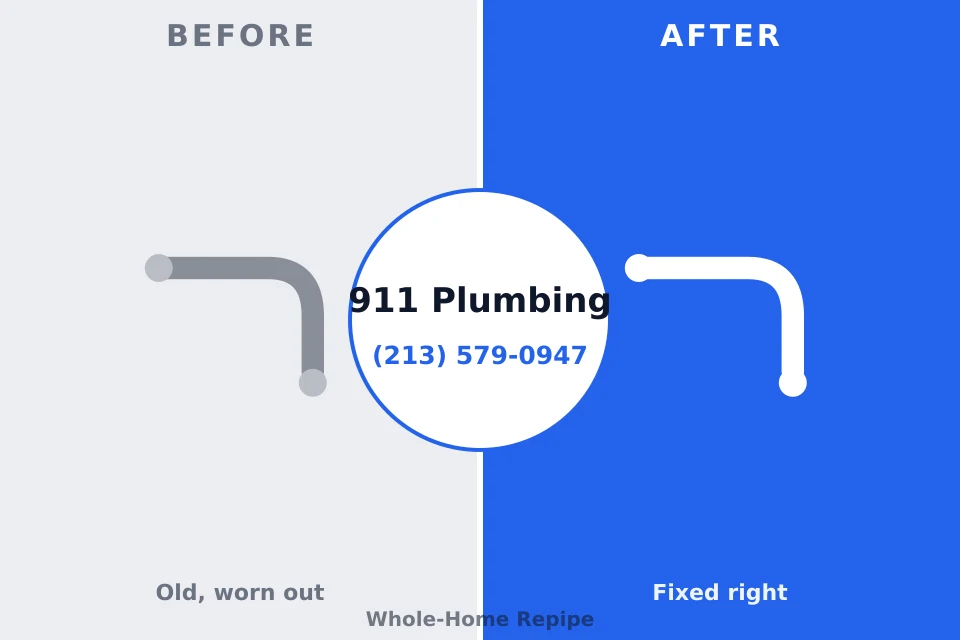 Before and after: plumbing repair Shattuck, OK